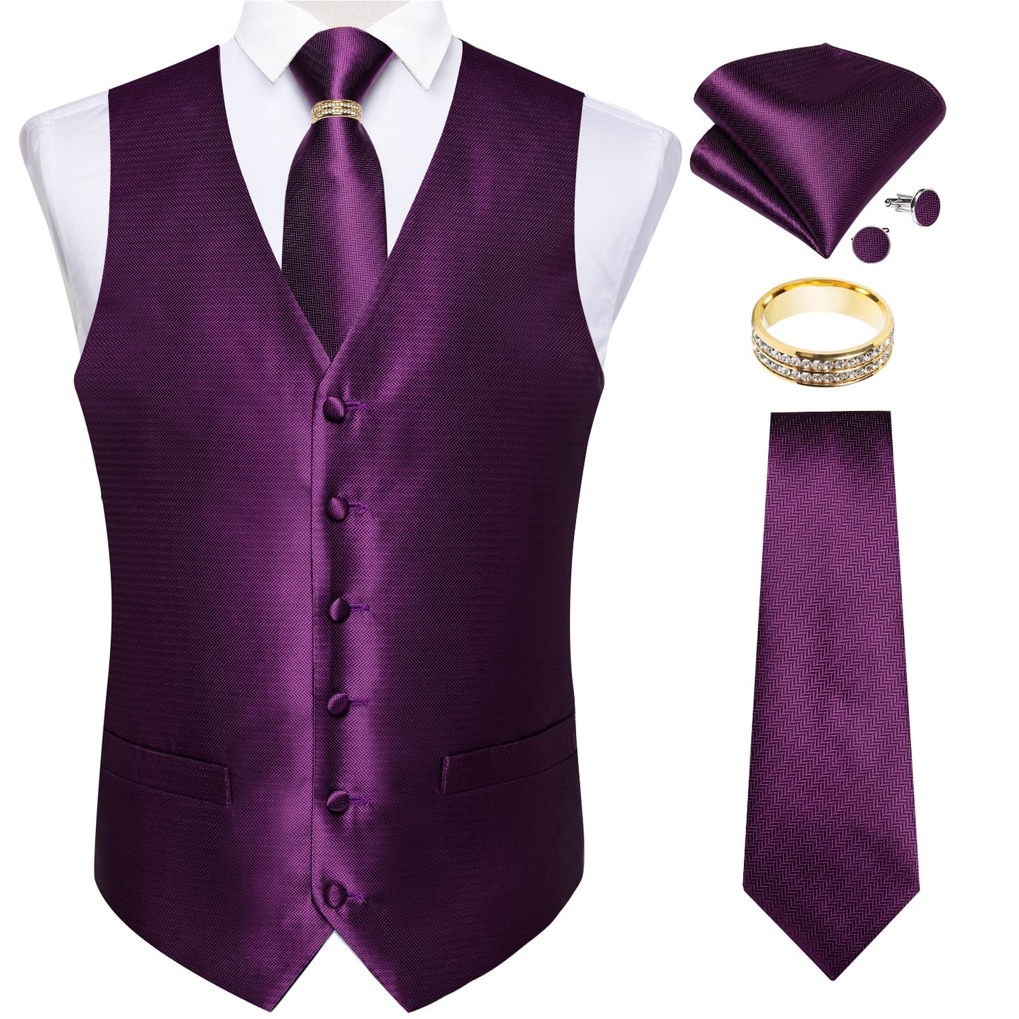 Men Classic Paisley Formal Dress Vest Set