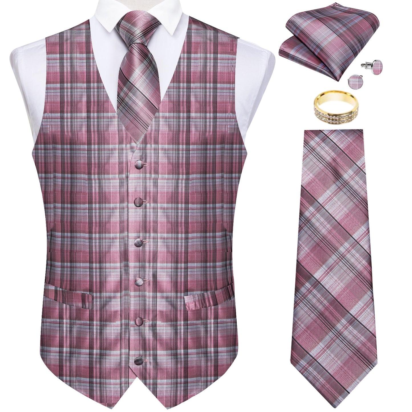 Men Classic Paisley Formal Dress Vest Set