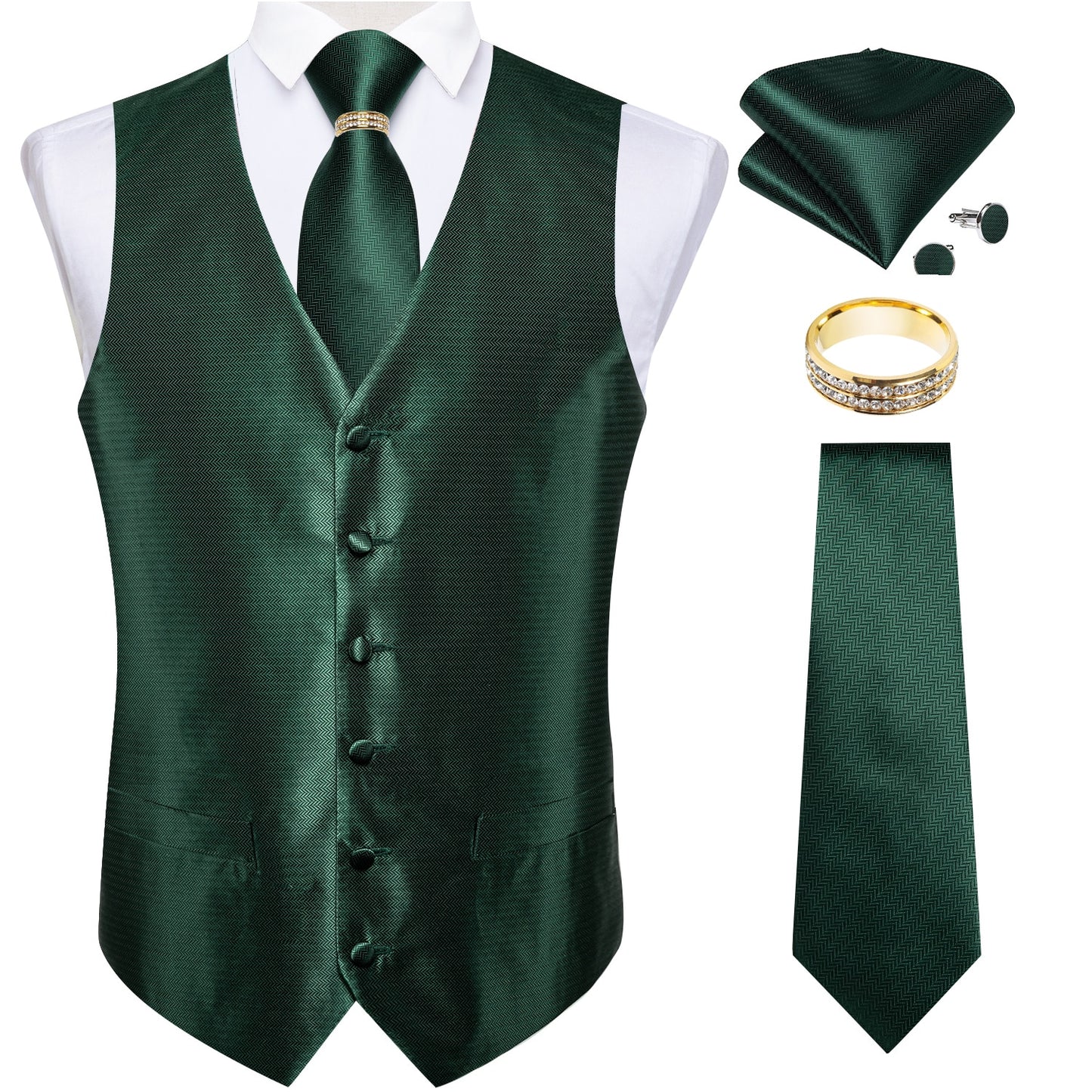 Men Classic Paisley Formal Dress Vest Set