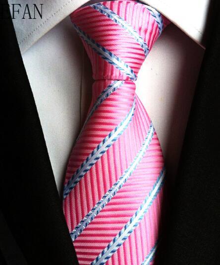 Classic Men's Stripe Ties Jacquard Woven 100% Silk