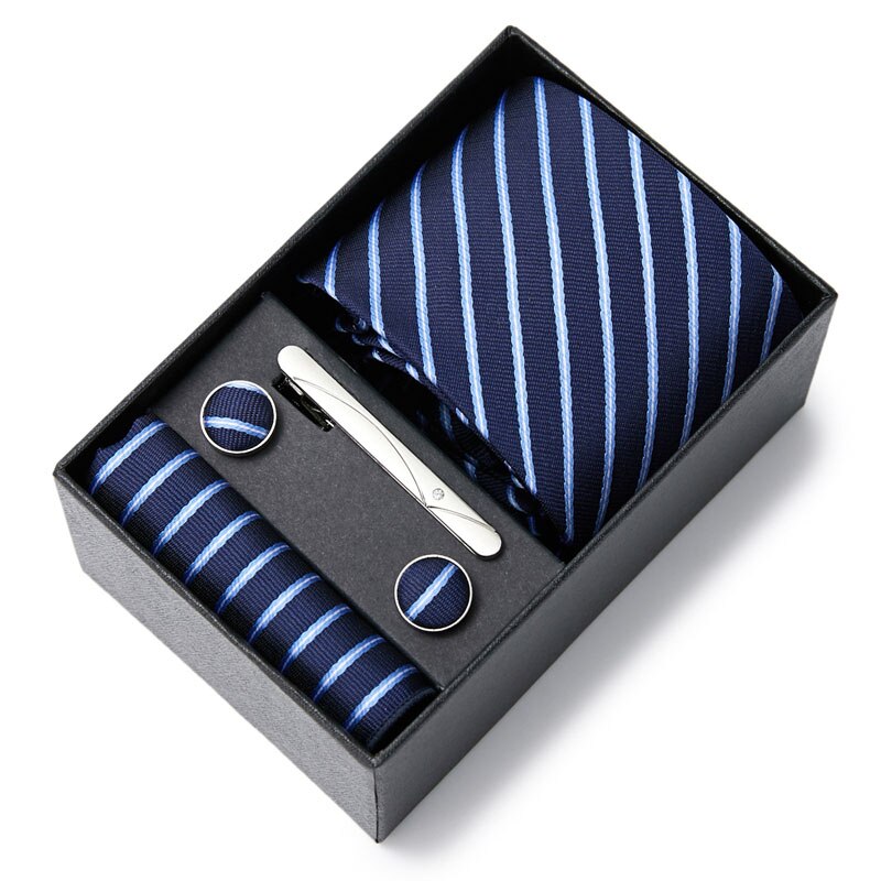 Gift Box Custom Mariage Ties Hankie Cufflinks Sets