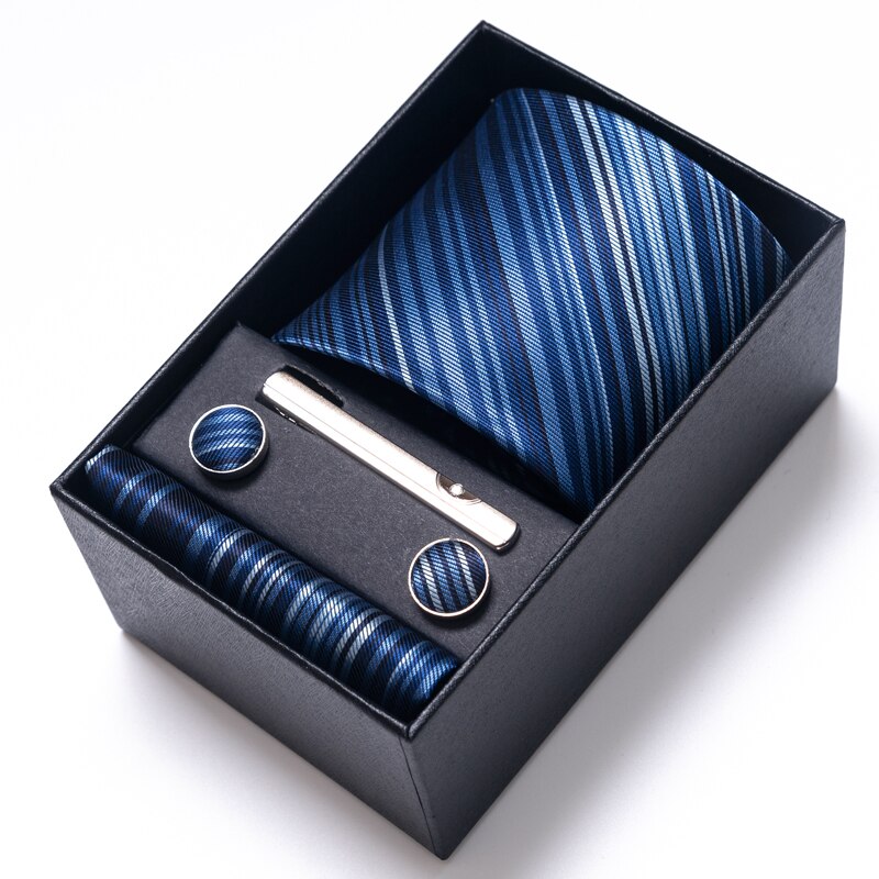 Gift Box Custom Mariage Ties Hankie Cufflinks Sets