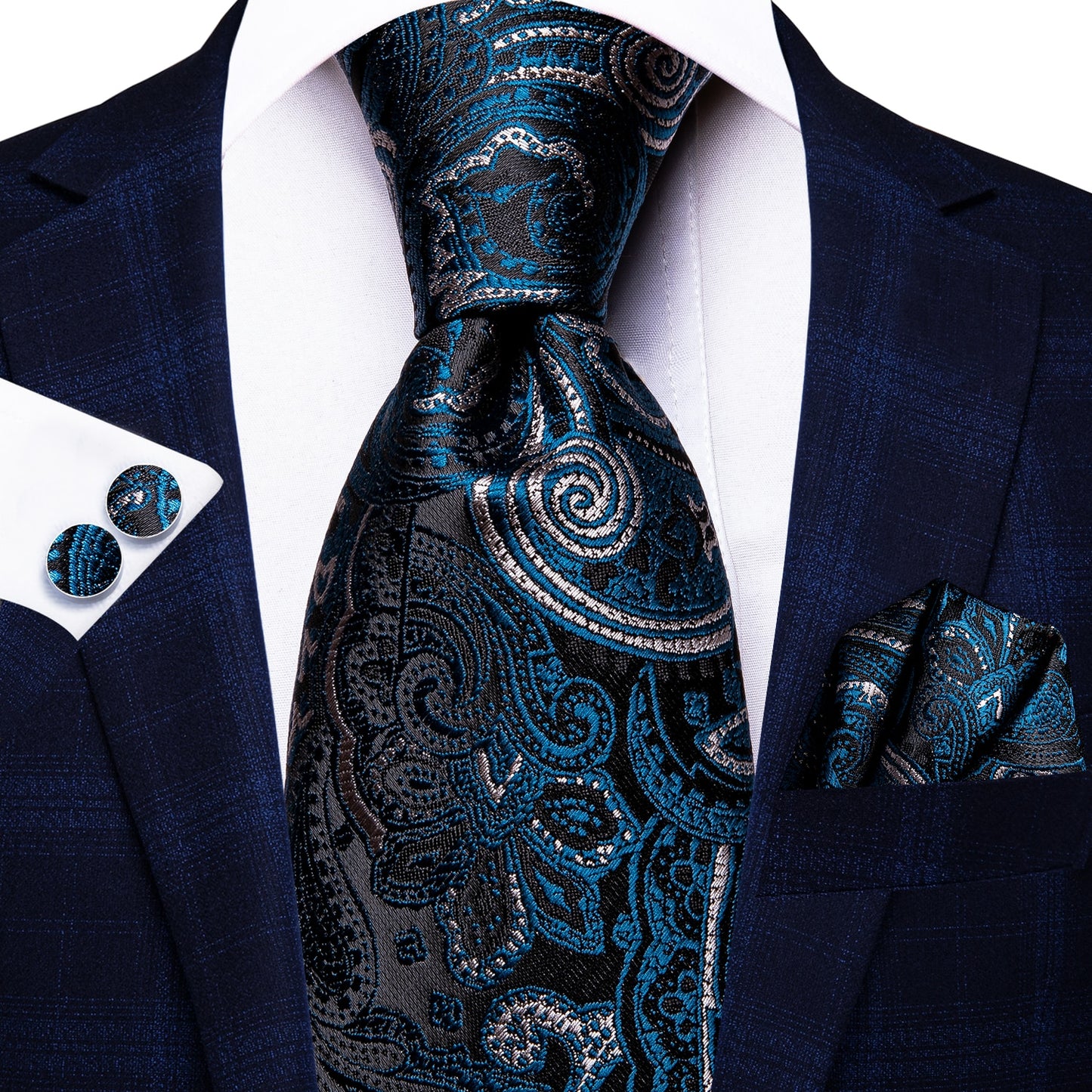 100% Silk Luxury Paisley Tie Set