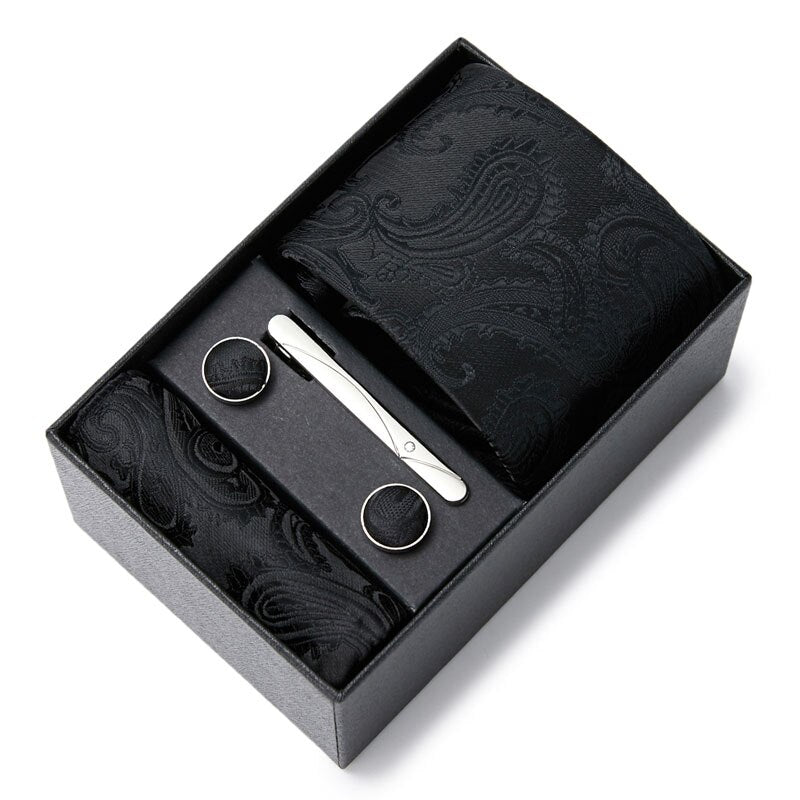 Gift Box Custom Mariage Ties Hankie Cufflinks Sets