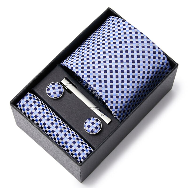 Gift Box Custom Mariage Ties Hankie Cufflinks Sets