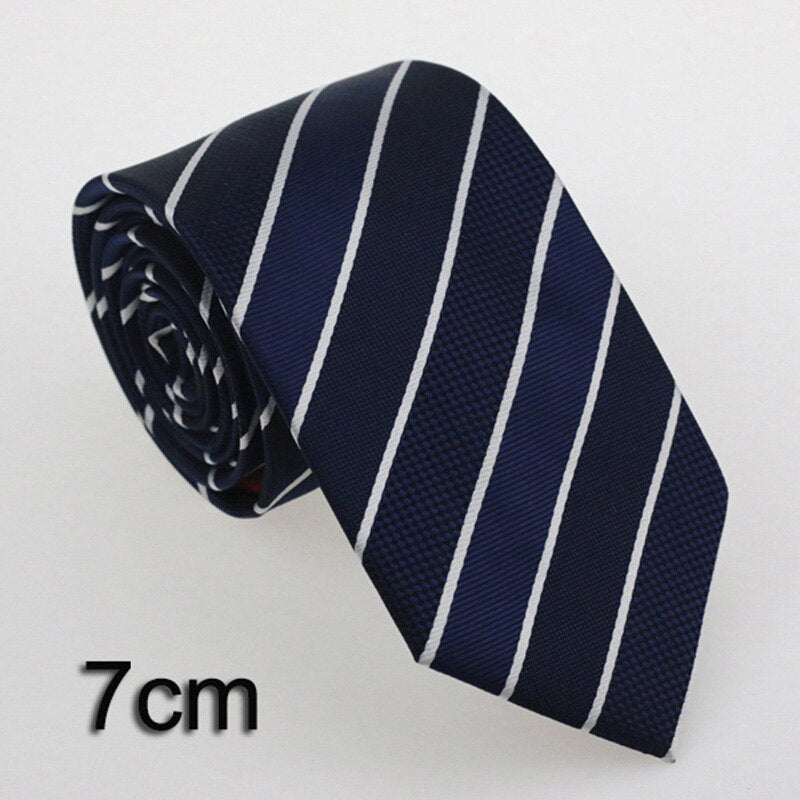 Men's Classic Plaid Stripe Skinny Ties