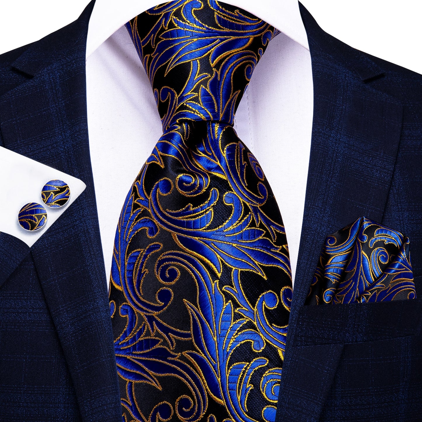 Business Paisley 100% Silk Men's 4 pc Tie Set