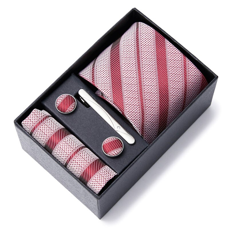 Gift Box Custom Mariage Ties Hankie Cufflinks Sets