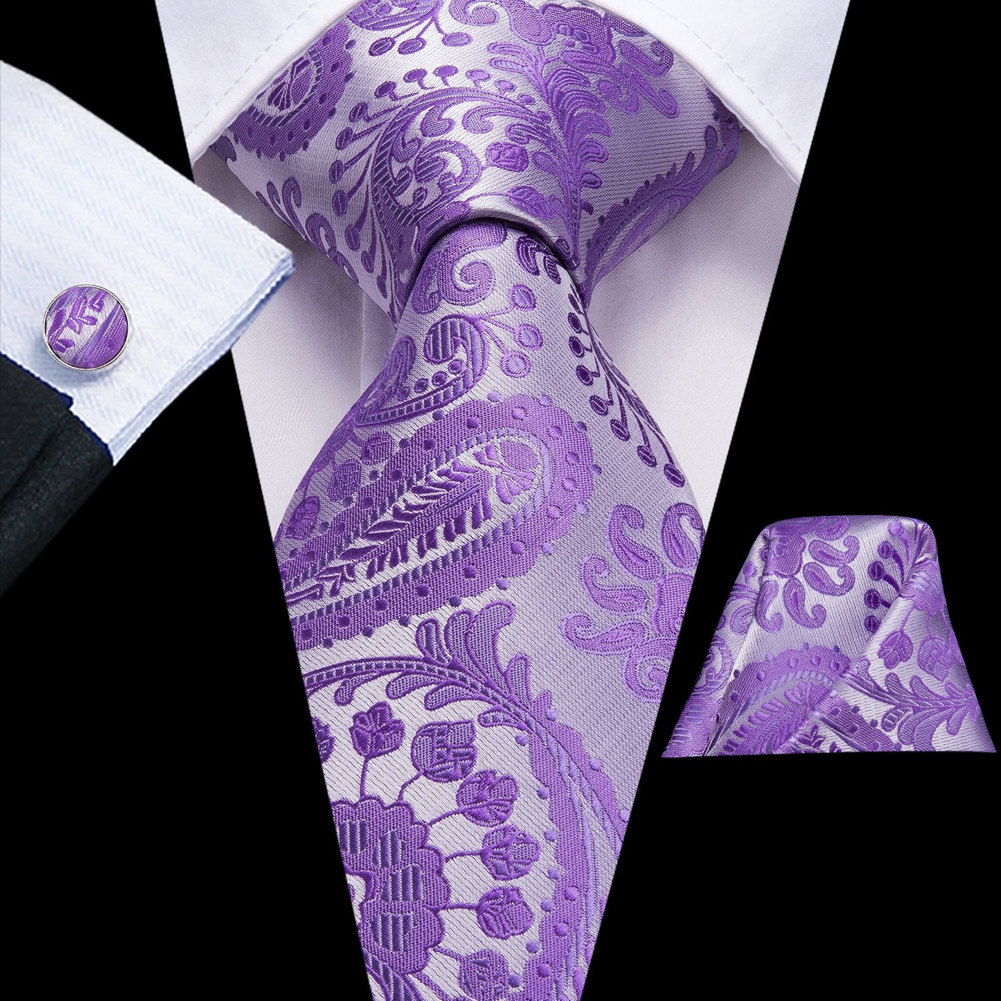 100% Silk Luxury Paisley Tie Set