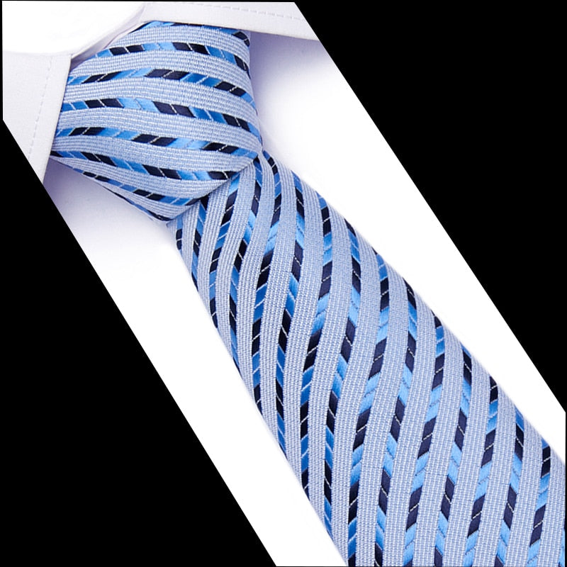 Men's Striped Plaid Pattern Business Silk Tie