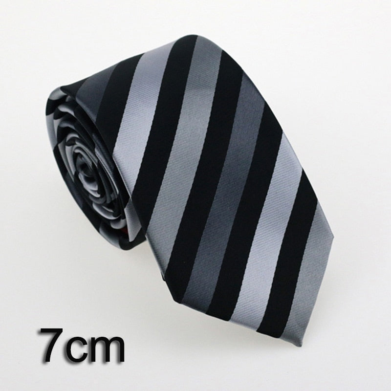 Men's Classic Plaid Stripe Skinny Ties