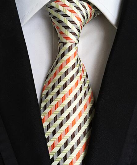 Classic Men's Stripe Ties Jacquard Woven 100% Silk