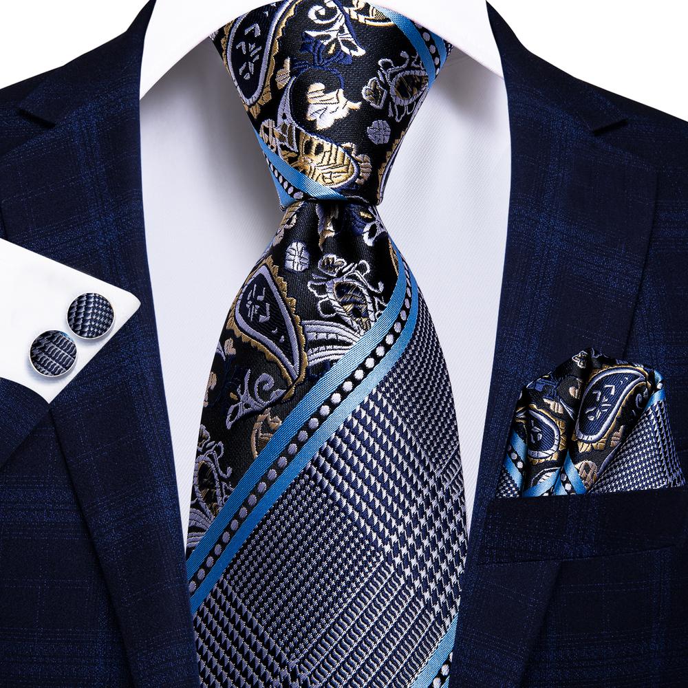 Business Paisley 100% Silk Men's 4 pc Tie Set