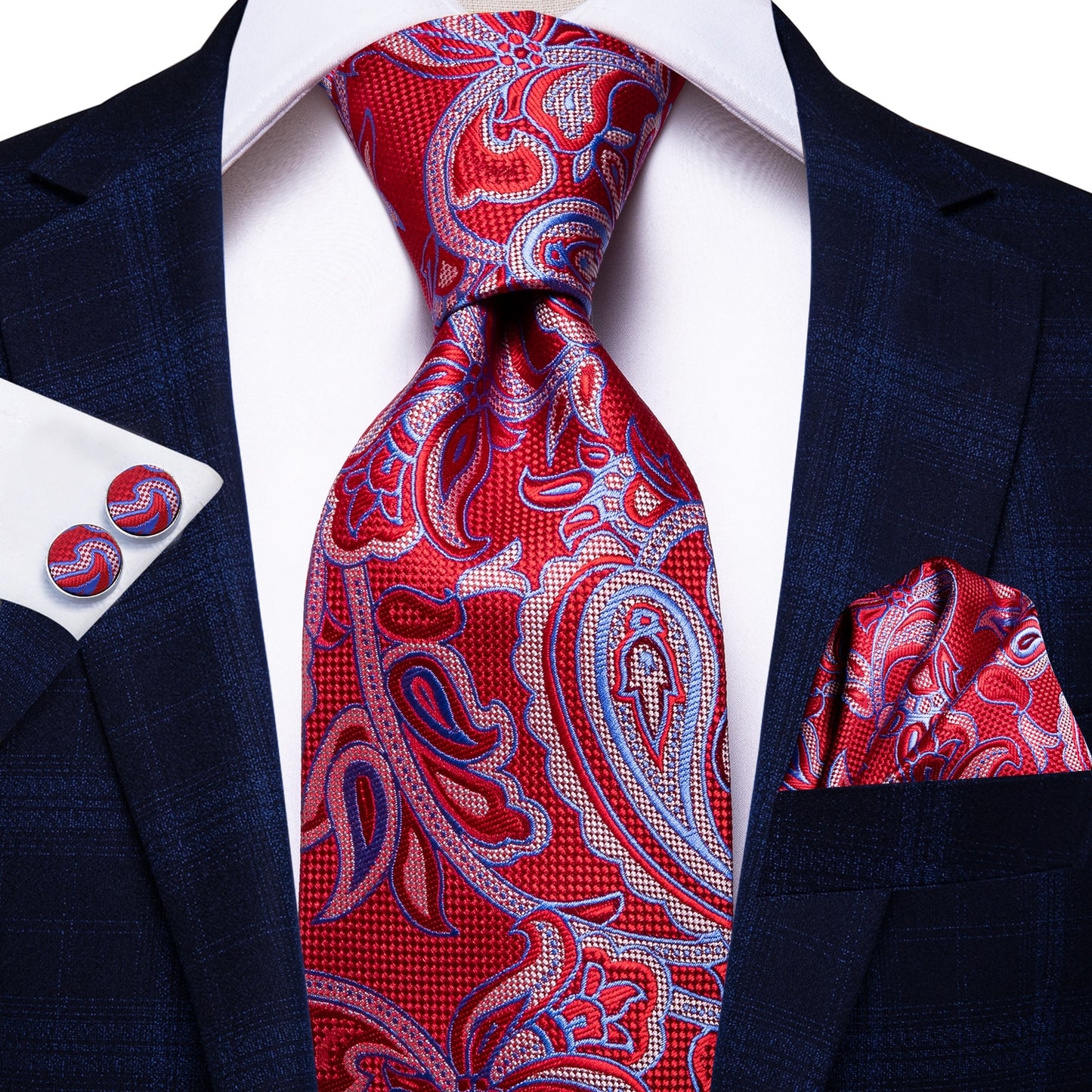 100% Silk Luxury Paisley Tie Set