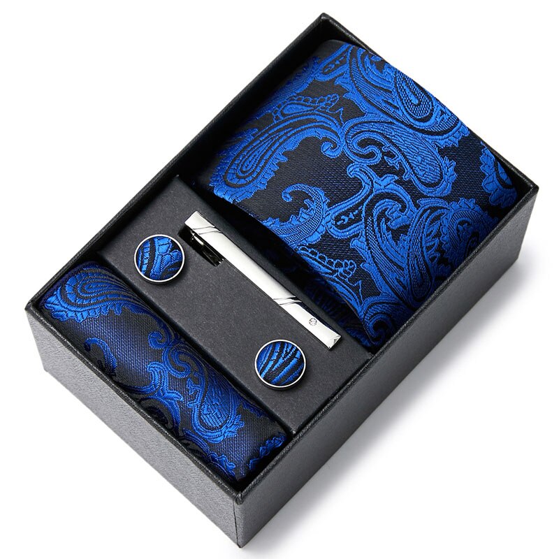 Gift Box Custom Mariage Ties Hankie Cufflinks Sets