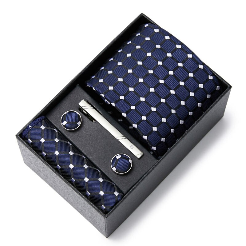 Gift Box Custom Mariage Ties Hankie Cufflinks Sets