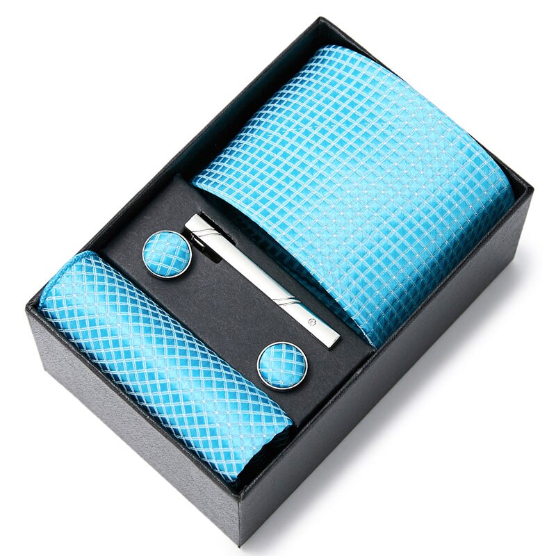 Gift Box Custom Mariage Ties Hankie Cufflinks Sets