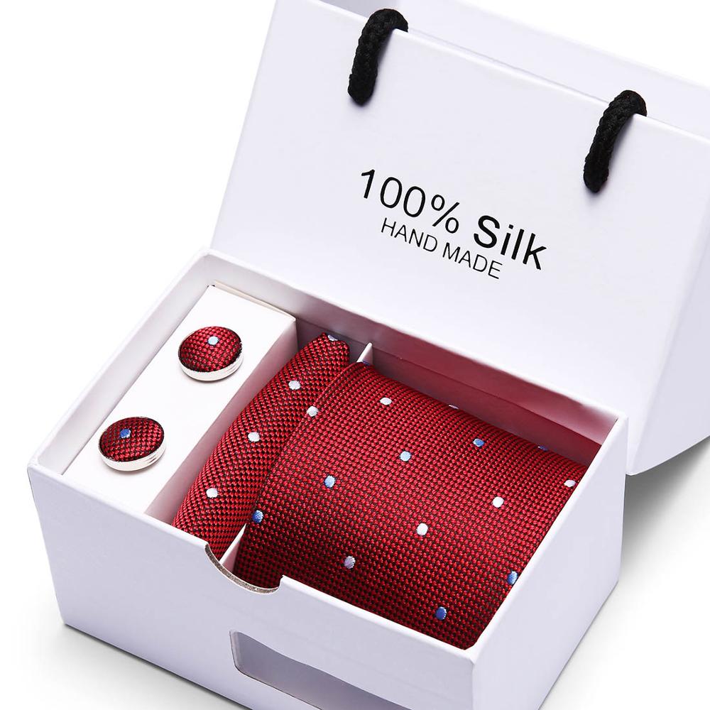 Fashion Silk Necktie Hanky Cufflink Set Ties