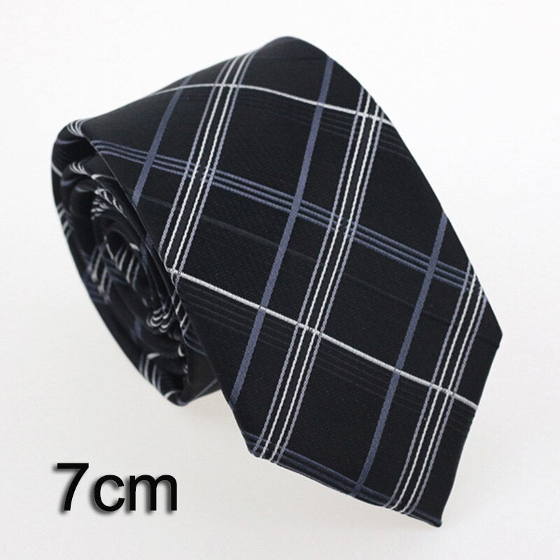 Men's Classic Plaid Stripe Skinny Ties