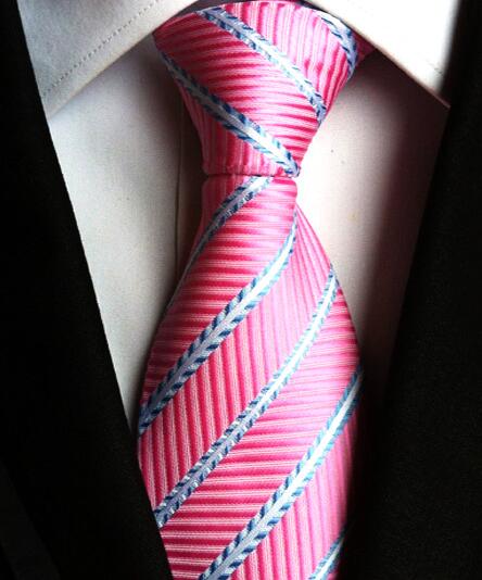 Classic Men's Stripe Ties Jacquard Woven 100% Silk