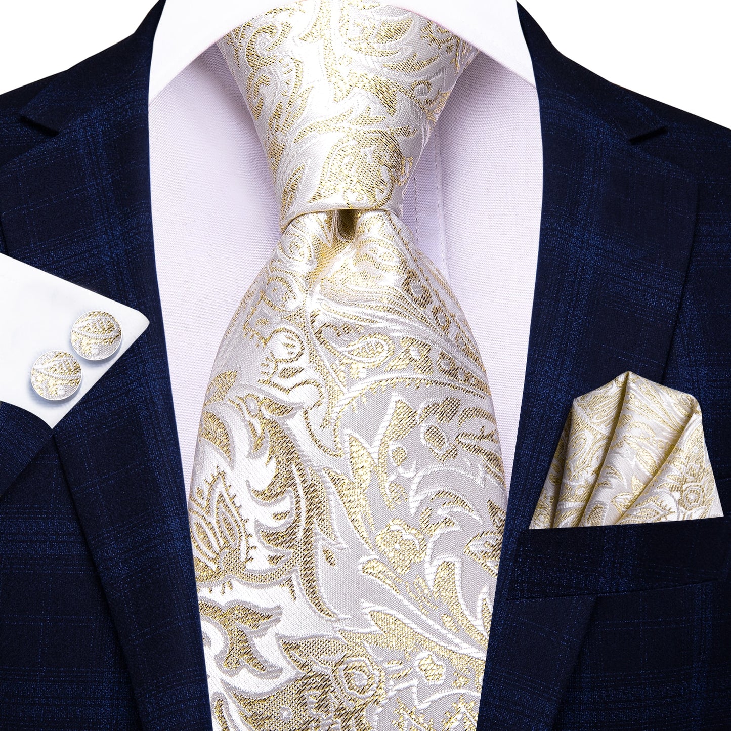 Business Paisley 100% Silk Men's 4 pc Tie Set