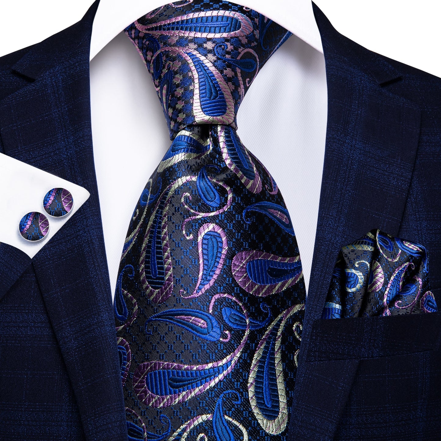 100% Silk Luxury Paisley Tie Set