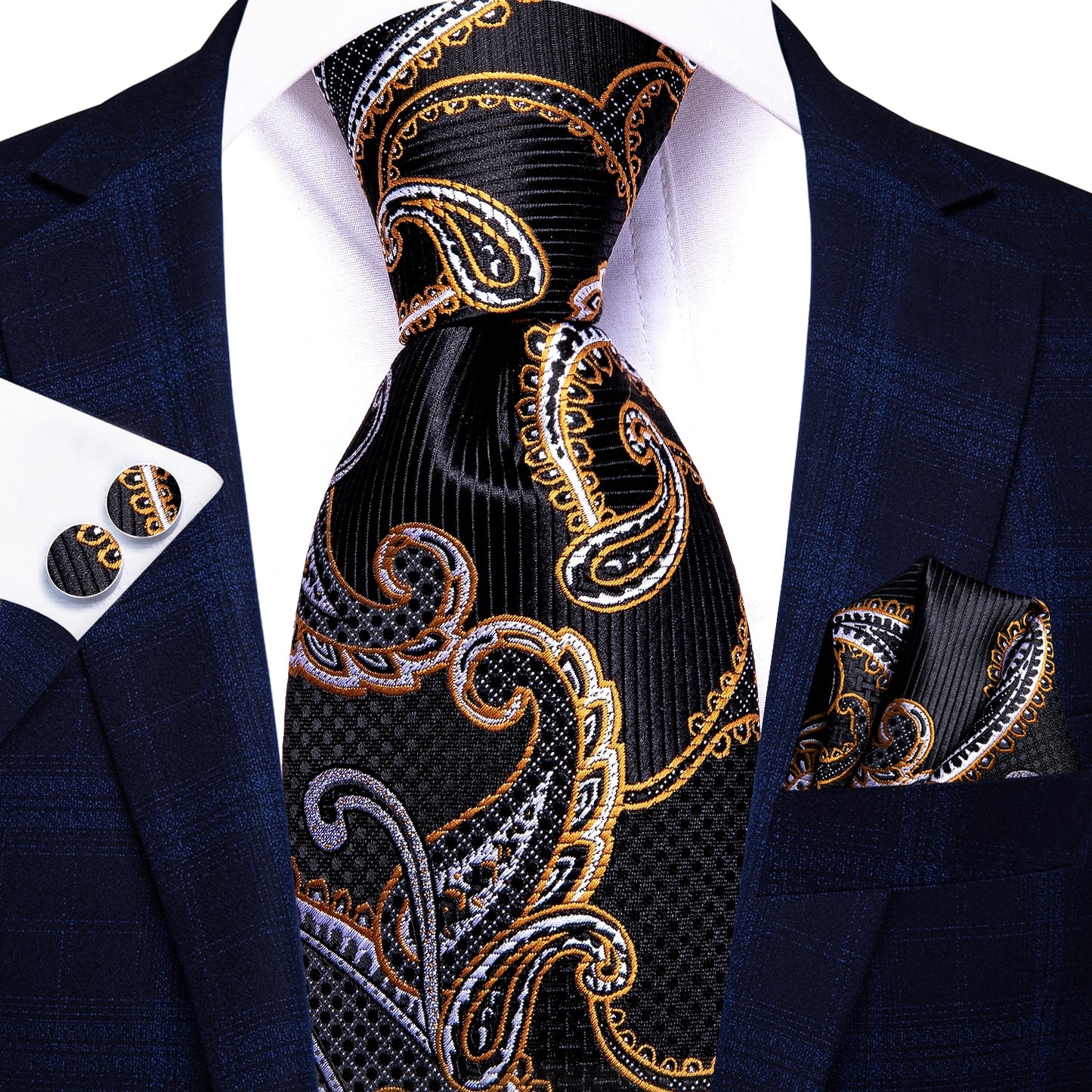 100% Silk Luxury Paisley Tie Set