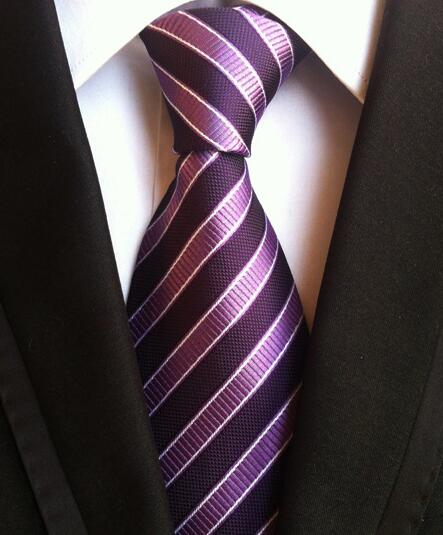 Classic Men's Stripe Ties Jacquard Woven 100% Silk