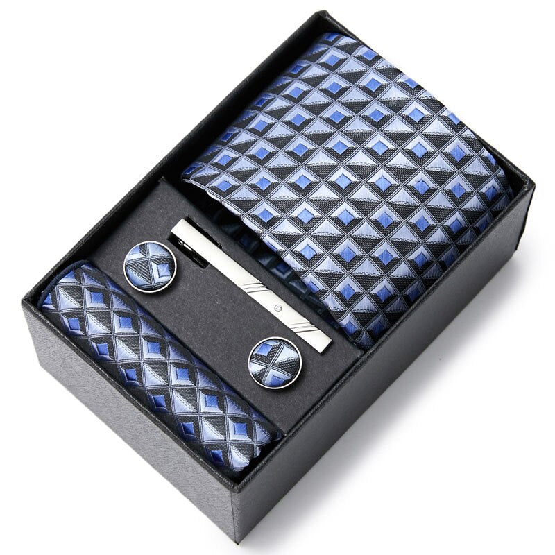 Gift Box Custom Mariage Ties Hankie Cufflinks Sets