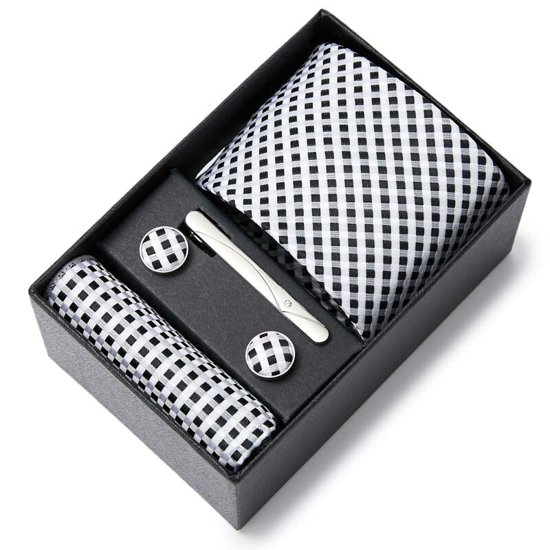 Gift Box Custom Mariage Ties Hankie Cufflinks Sets