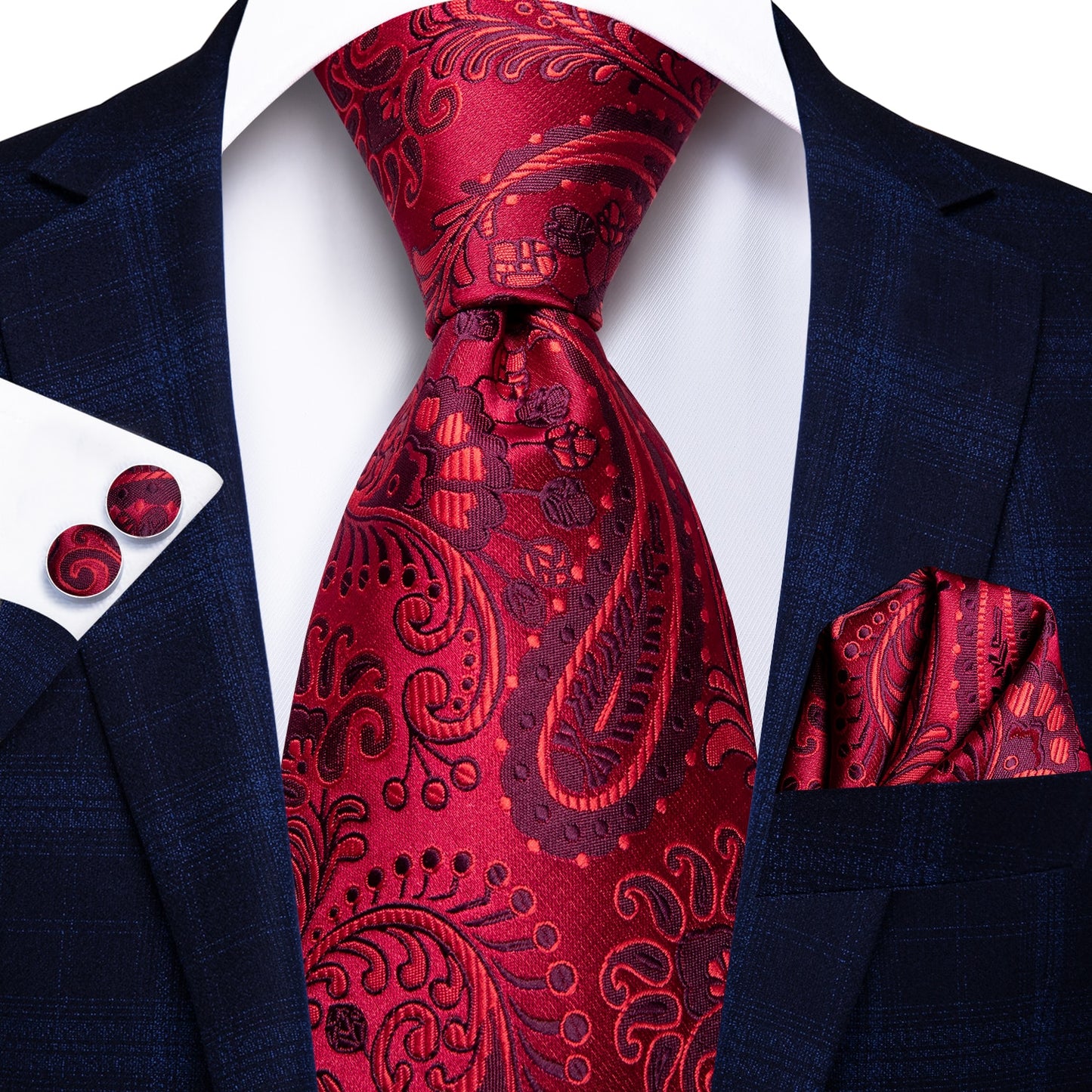 100% Silk Luxury Paisley Tie Set