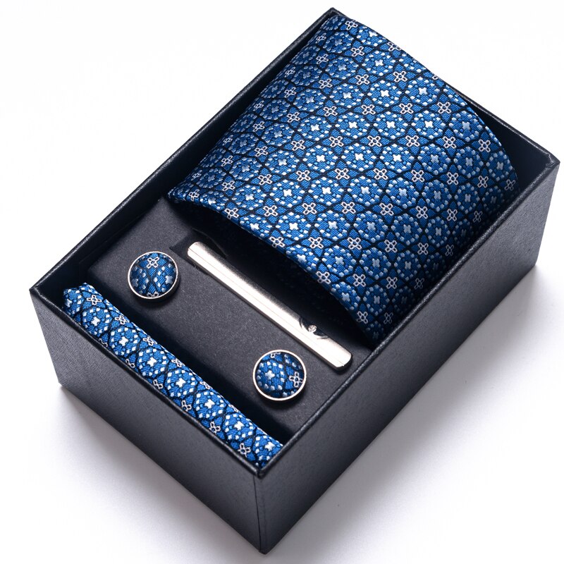 Gift Box Custom Mariage Ties Hankie Cufflinks Sets