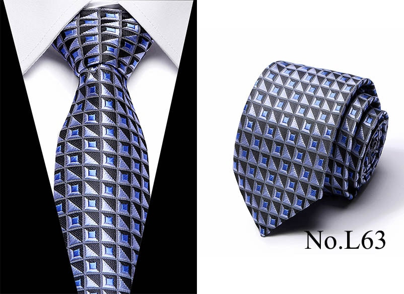 Men's Striped Plaid Pattern Business Silk Tie