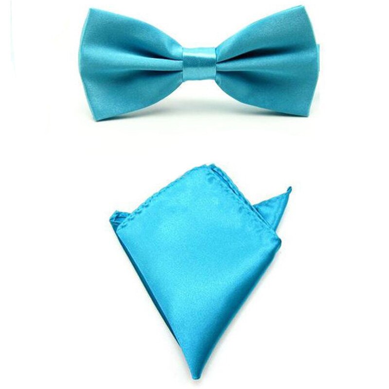 Fashion Bow Ties with Pocket Square Handkerchief Butterfly Towel