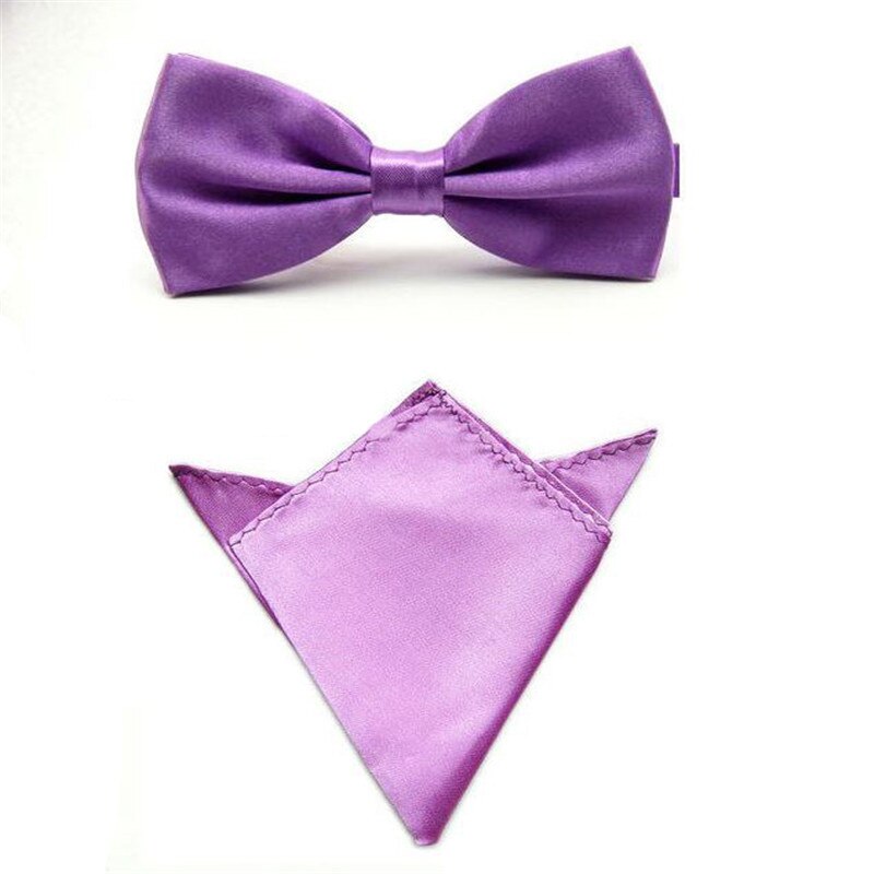 Fashion Bow Ties with Pocket Square Handkerchief Butterfly Towel