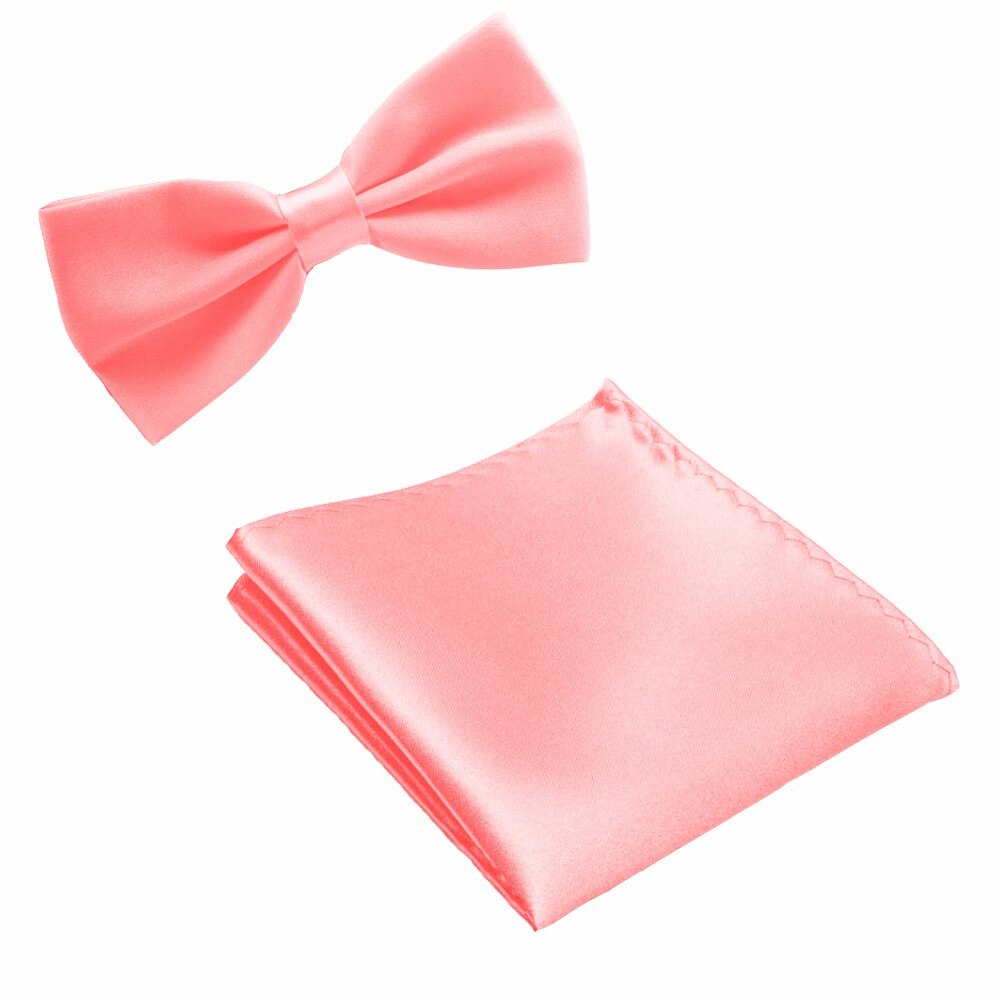 Fashion Bow Ties with Pocket Square Handkerchief Butterfly Towel