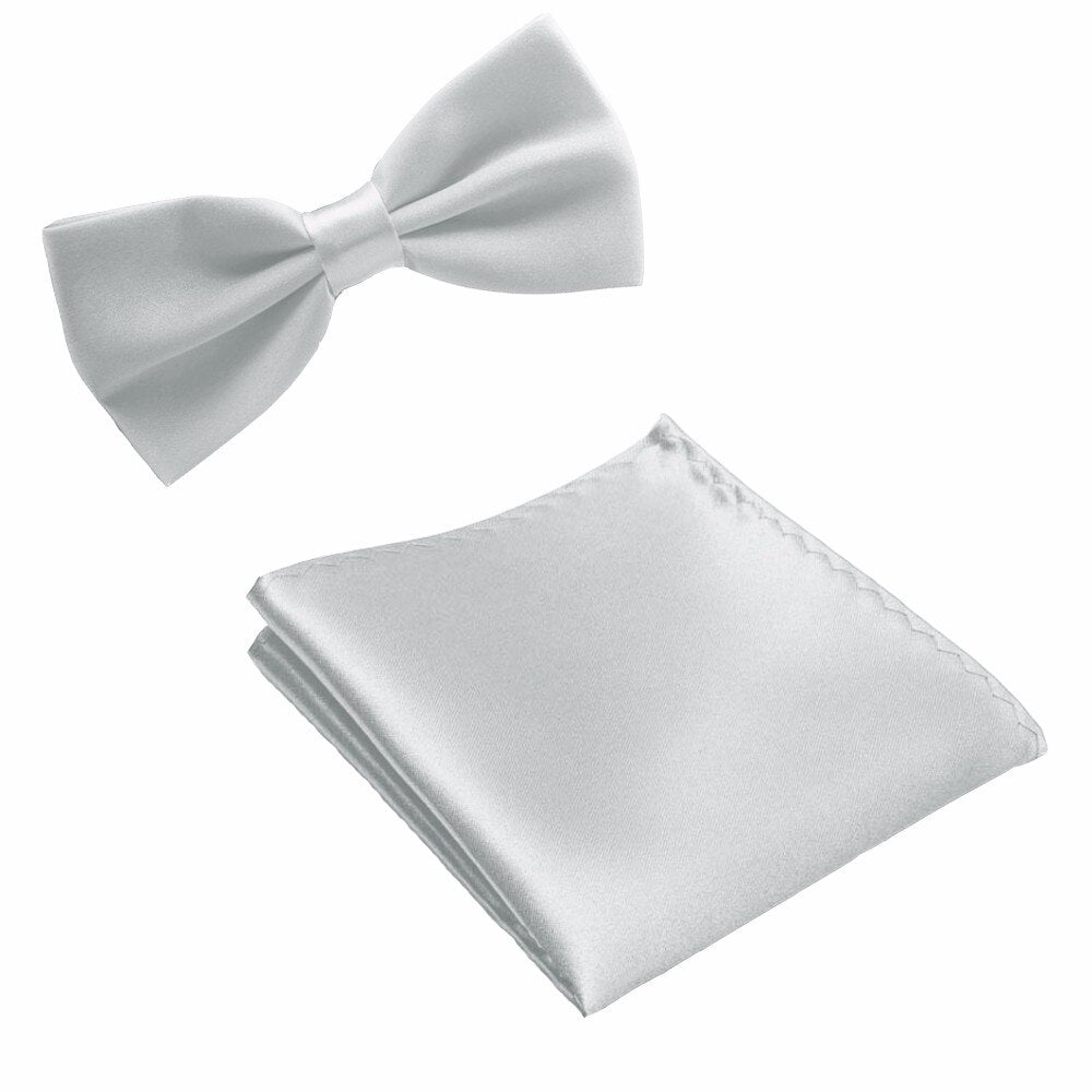 Fashion Bow Ties with Pocket Square Handkerchief Butterfly Towel