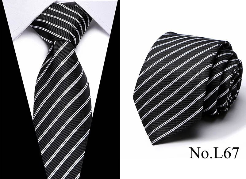 Men's Striped Plaid Pattern Business Silk Tie