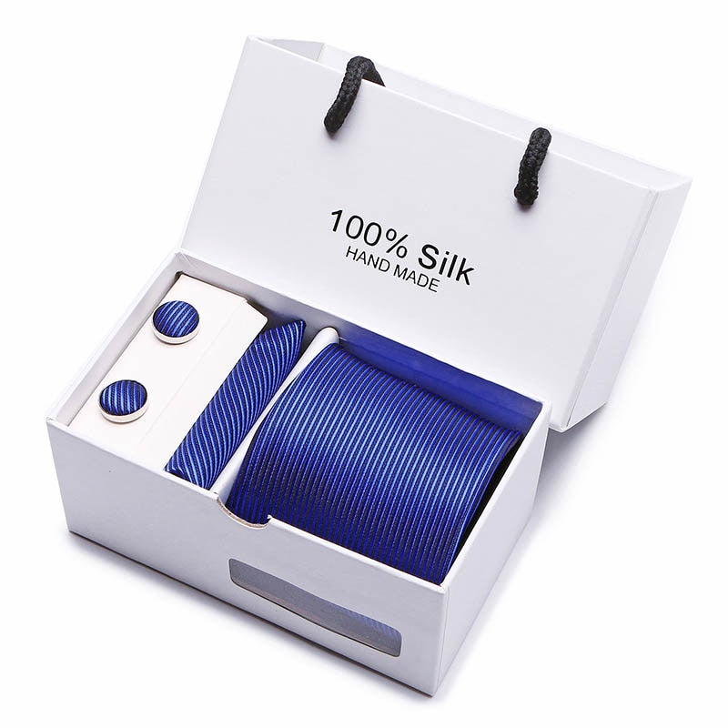 Gift box Luxury Necktie Pocket Square Cufflinks Handkerchief