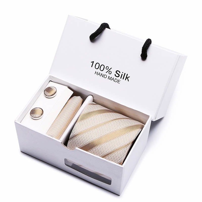 Gift box Luxury Necktie Pocket Square Cufflinks Handkerchief