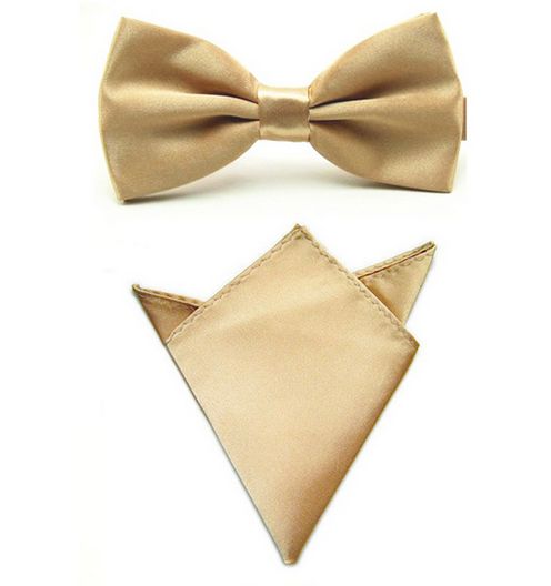 Fashion Bow Ties with Pocket Square Handkerchief Butterfly Towel