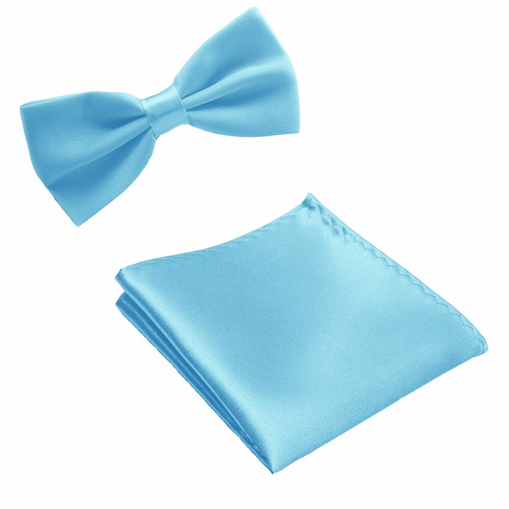 Fashion Bow Ties with Pocket Square Handkerchief Butterfly Towel