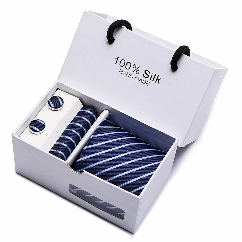 Gift box Luxury Necktie Pocket Square Cufflinks Handkerchief