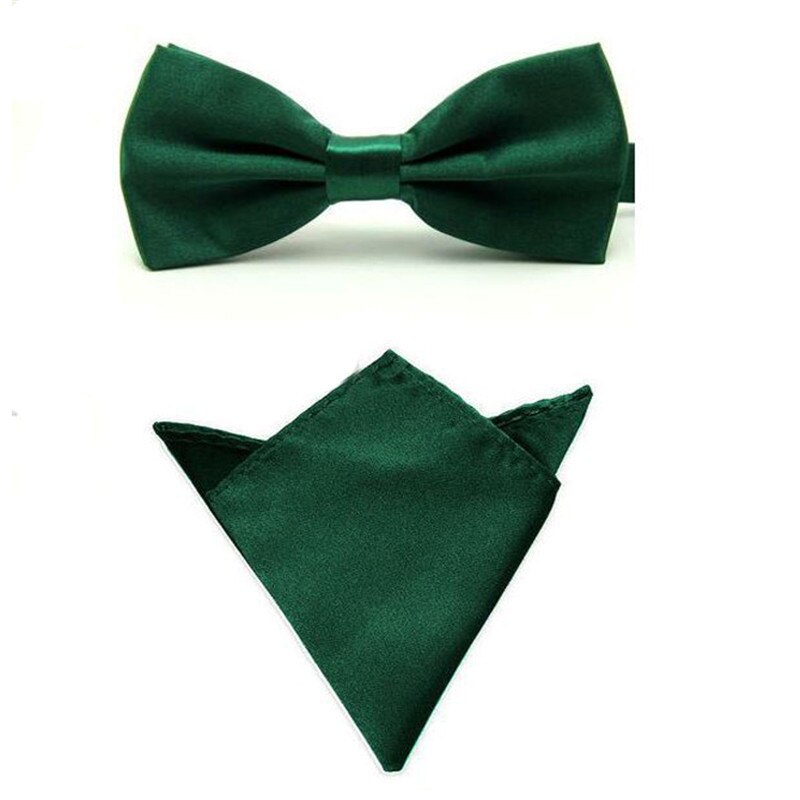 Fashion Bow Ties with Pocket Square Handkerchief Butterfly Towel