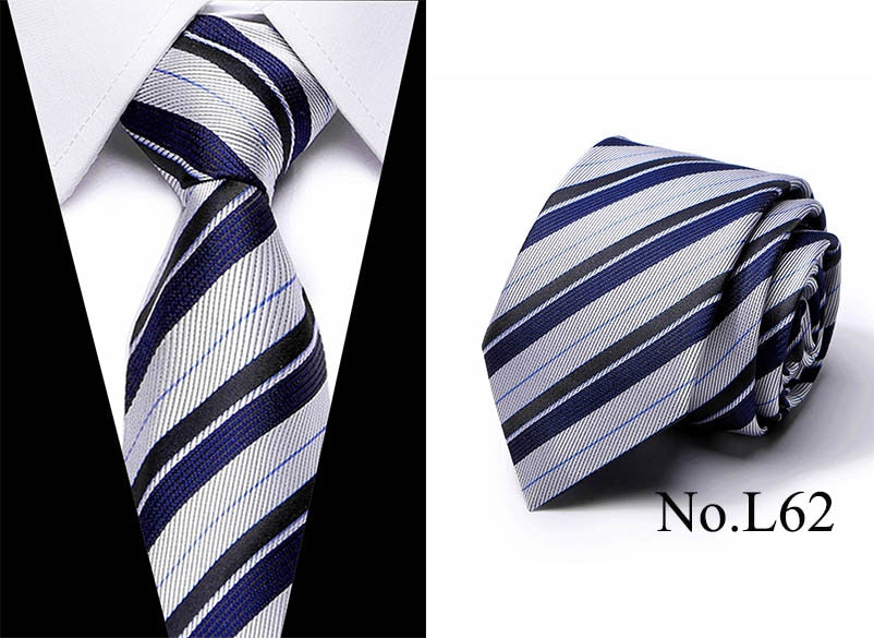 Men's Striped Plaid Pattern Business Silk Tie