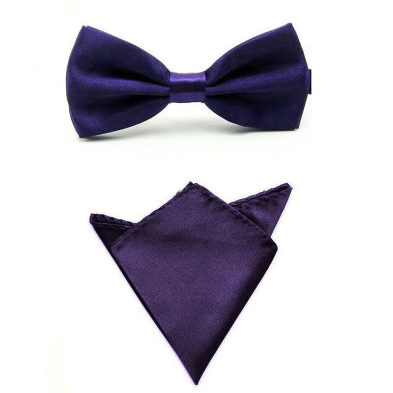 Fashion Bow Ties with Pocket Square Handkerchief Butterfly Towel