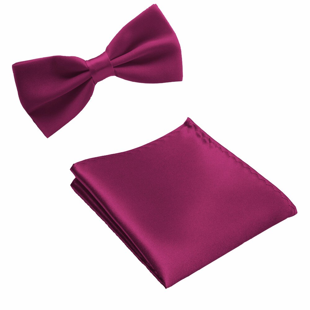 Fashion Bow Ties with Pocket Square Handkerchief Butterfly Towel