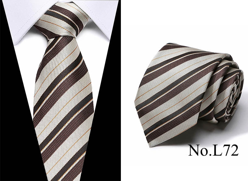 Men's Striped Plaid Pattern Business Silk Tie