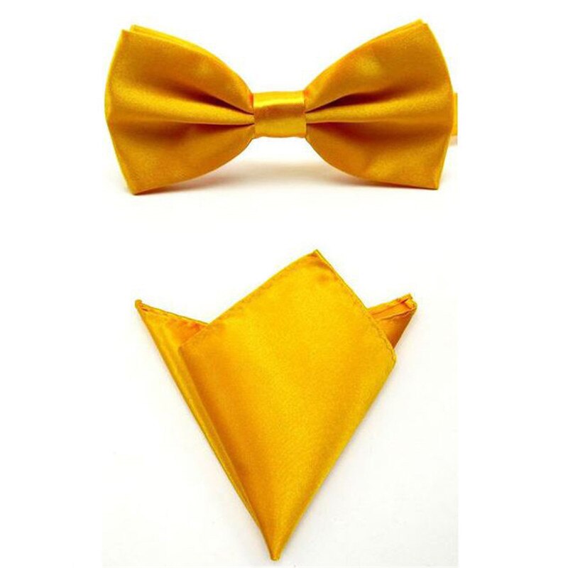 Fashion Bow Ties with Pocket Square Handkerchief Butterfly Towel