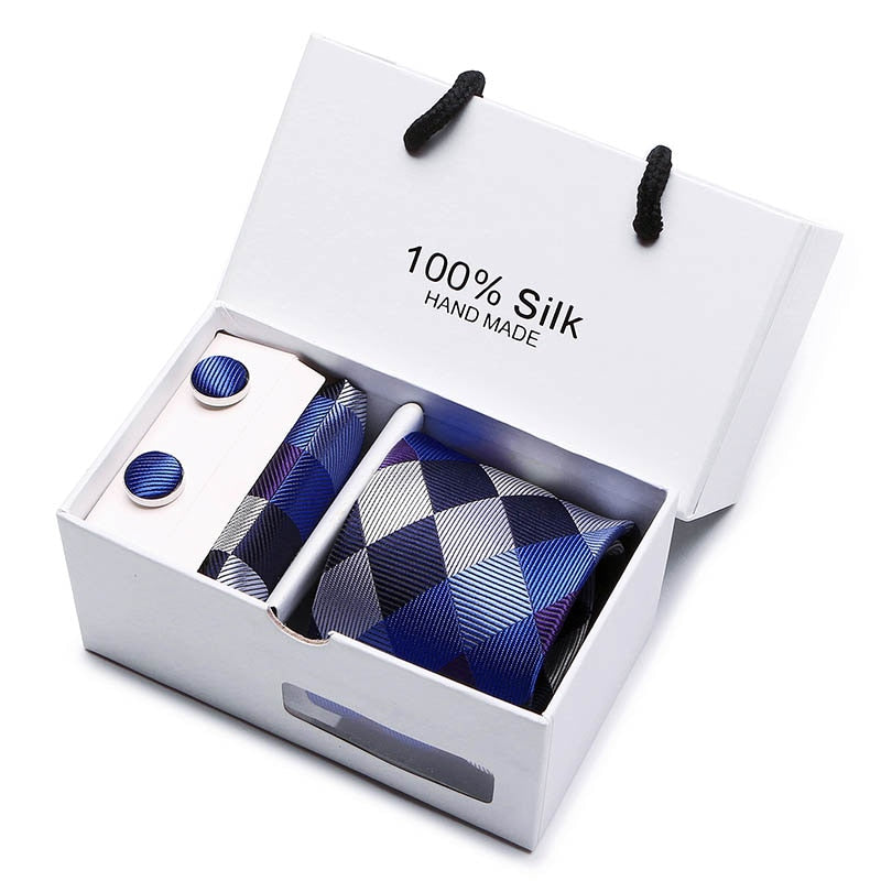 Gift box Luxury Necktie Pocket Square Cufflinks Handkerchief